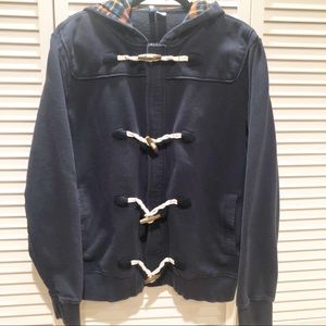 Divided Zip Hoodie with Toggle Buttons